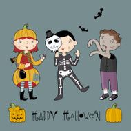 Kids in halloween costume