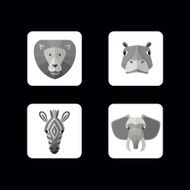 Wild animals icons Vector format