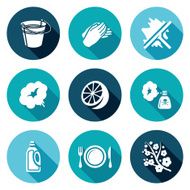 Cleaning service icons set Vector Illustration N2