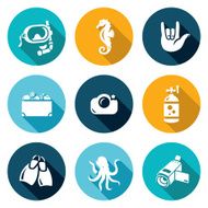 Diving icons set Vector Illustration