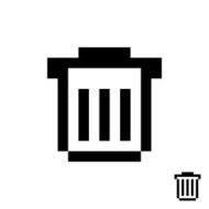 black pixelart trash can