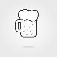 black outline glass of beer with shadow