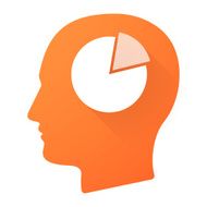 Male head icon with a pie chart