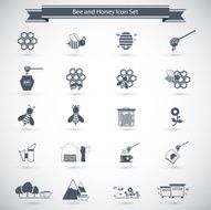 Bee and Honey Icon Set N2
