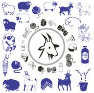 goat and sheep drawings icons