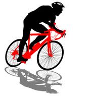 Silhouette of a cyclist male vector illustration