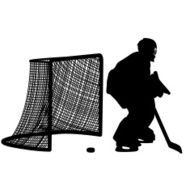 silhouette of hockey player Isolated on white Vector N2