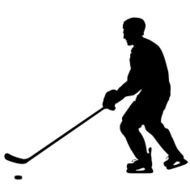 silhouette of hockey player Isolated on white Vector N4