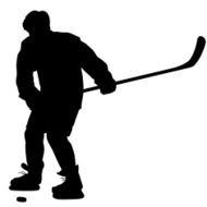 silhouette of hockey player Isolated on white Vector N6