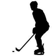 silhouette of hockey player Isolated on white Vector N9