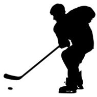 silhouette of hockey player Isolated on white Vector N11