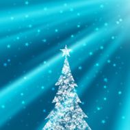 Magical snowflake Christmas tree on blurred background N2