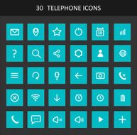 Set Of Flat Design Telephone Buttons And Icons N2