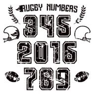 Rugby numbers for t-shirt