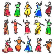 silhouettes indian dancers N2