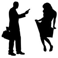 Vector silhouette of couple N197