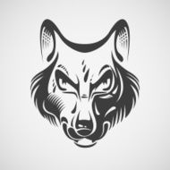 Stylized Black wolf head