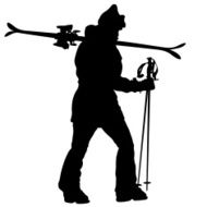 Mountain Skier Speeding Down Slope Vector Sport Silhouette N2