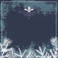Holiday Greeting card with branches of conifers