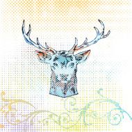 Stylish colorful deer