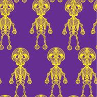 Yellow skeletons on violet
