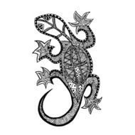 Zentangle stylized lizard Coloring page N2
