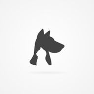 Cat head in dog icon N2