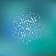Happy new year - greeting card with hand-lettering
