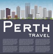 Perth skyline with grey buildings blue sky and copy space N2