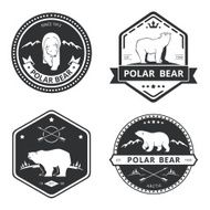 Vintage bear vector icons mascot emblems and labels set N2