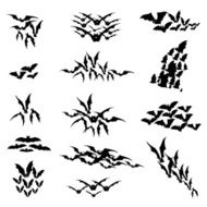 Flying bats vector set Illustration for Halloween