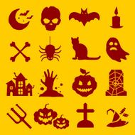 Halloween vector icons set N34