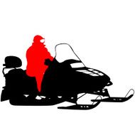 Silhouette snowmobile on white background Vector illustration