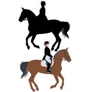 vector silhouette of horse and jockey