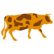 Collection black silhouettes of cow Vector illustration