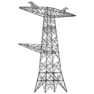 Silhouette of high voltage power lines Vector illustration N5