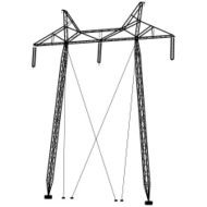 Silhouette of high voltage power lines Vector illustration N7
