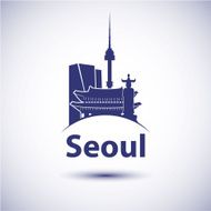 South Korea Seoul city skyline silhouette N2