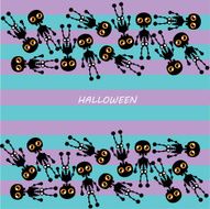 Small skeletons on violet and blue stripes N2