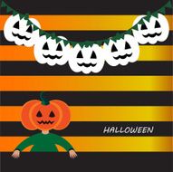 Cover pumpkin girl on stripes