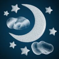 Night Sky Moon with Clouds N2