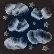 Stars with Clouds Night Sky
