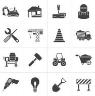 Black Building and construction icons