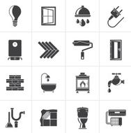 Black Construction and home renovation icons