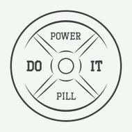 Gym logo in vintage style Vector illustration N2