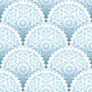 Christmas paper doilies snowflakes seamless pattern in blue and white N2