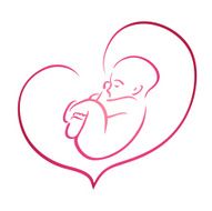 Outline baby in heart N2