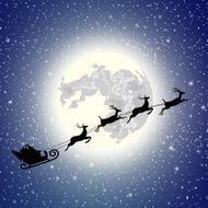 silhouette Santa Claus sleigh
