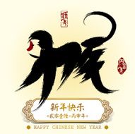 Chinese calligraphy meaning is monkey N2