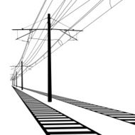 Railroad overhead lines Contact wire Vector illustration N2